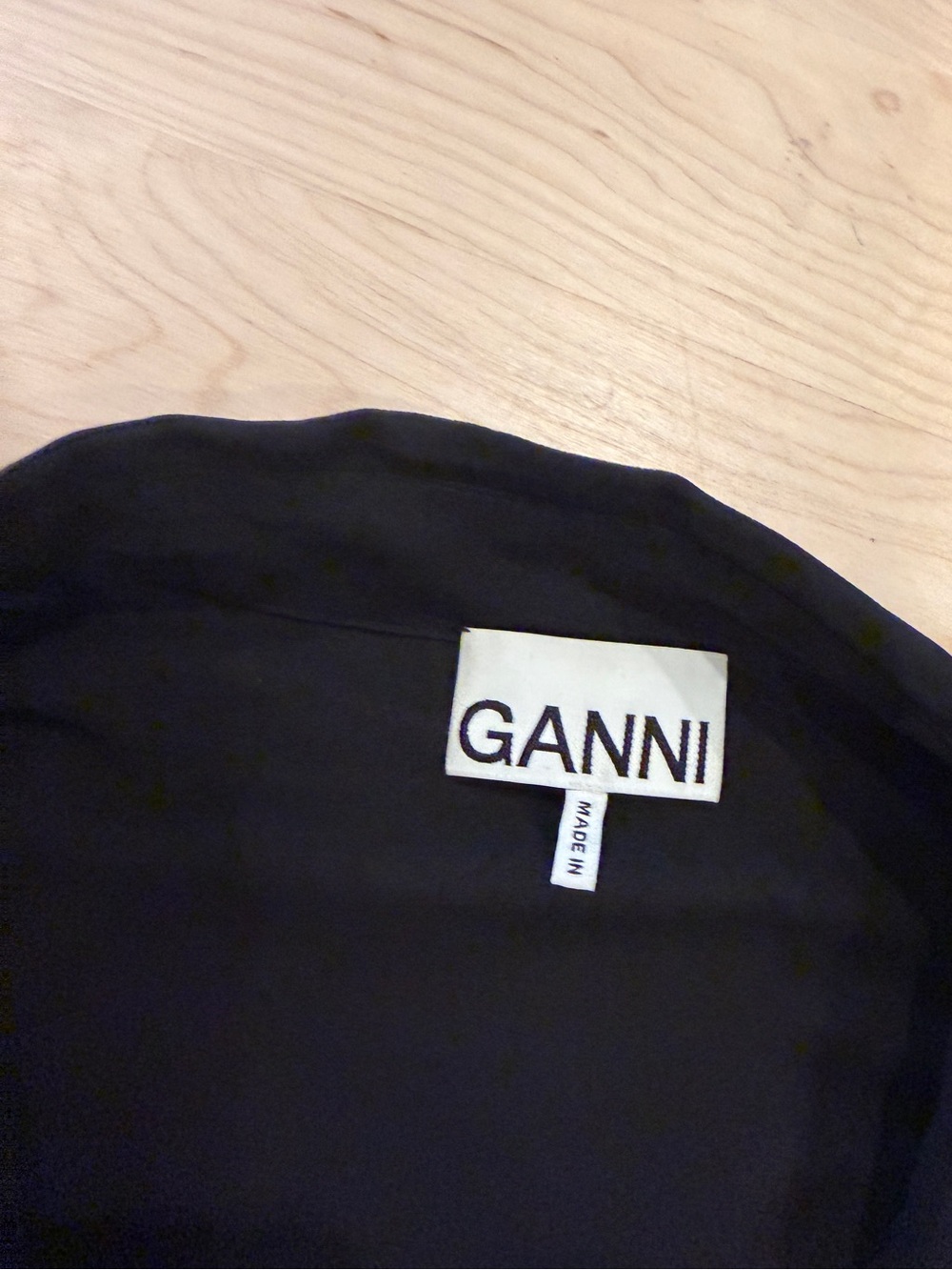 Ganni pleated shirt dress with gold buttons